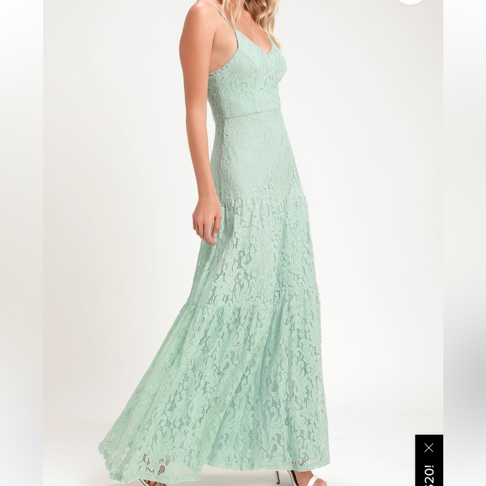 ❤️Mint Green Lace Maxi Dress - Picture 1 of 7